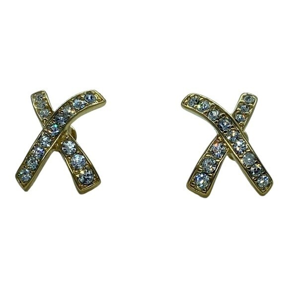 AVON X-Stud Gold-tone Earrings - Picture 3 of 3